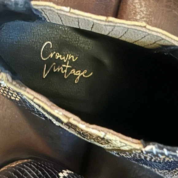 Crown Vintage Tolana Chelsea Snakeskin Print Boot Size 9 - Picture 3 of 13